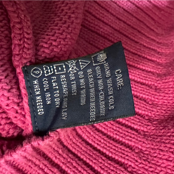 Ralph Lauren Sport Cotton Raspberry/Hot Pink V-Neck Sweater - Picture 3 of 4